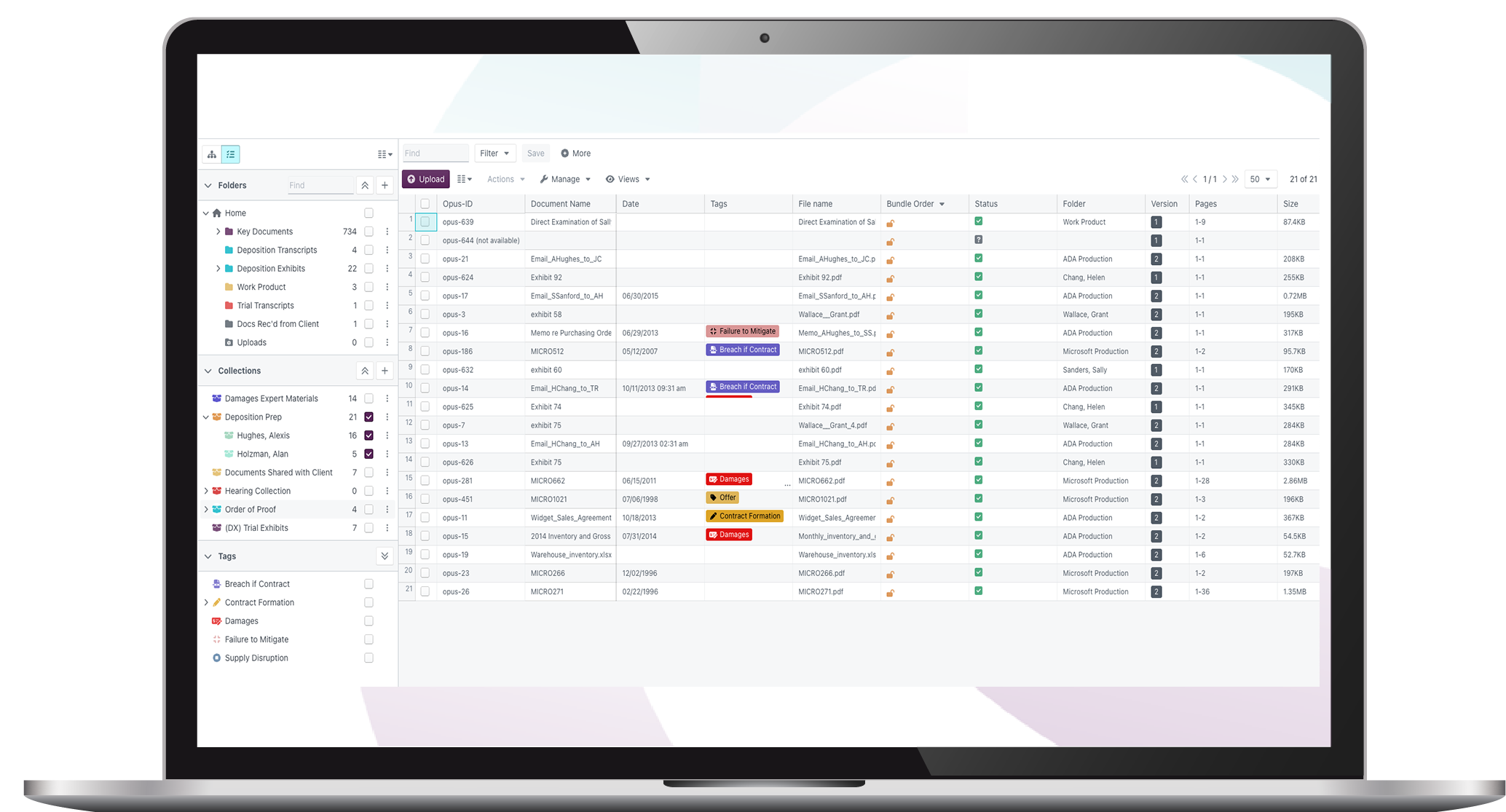 Opus 2 Case Management - Collections